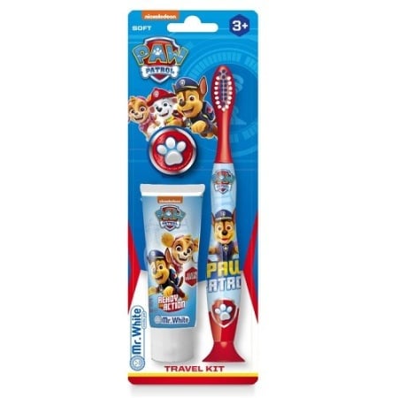 PAW PATROL Set Periuta dinti cu ventuza si Pasta de dinti copii +3 ani Aroma Capsuni 25ml Disney