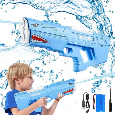 Pistol cu apa electric Sunshine Smile, ABS, albastru/alb/rosu, 42,9 x 5,9 x 21,4 cm