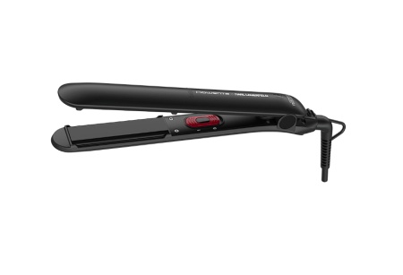 Placa de indreptat parul Rowenta EasyLiss Karl Lagerfeld SF161LF0, Ceramic Tourmaline, 200 °C, placi inteligente, functie Straight & Curl, incalzire rapida, cablu 1.8m, negru&rosu, Resigilat, Grad A