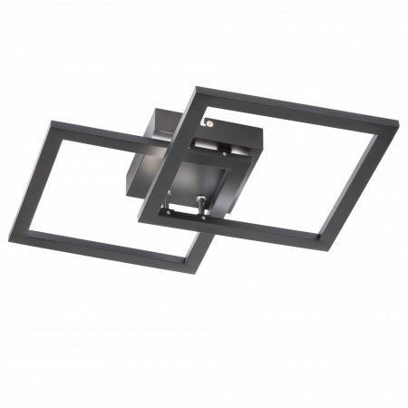 Plafoniera Elle, LED, plastic/metal, neagra, 34 x 7 x 34 cm - Img 1