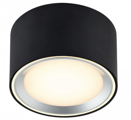 Plafoniera LED Fallon I vinil/otel, 1 bec, negru, diametru 10 cm, 110 V - Img 1