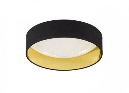 Plafoniera LED Sete I rotunda, material textil/acrilic, negru/auriu, diametru 40 cm, 230 V, 22W - Img 1