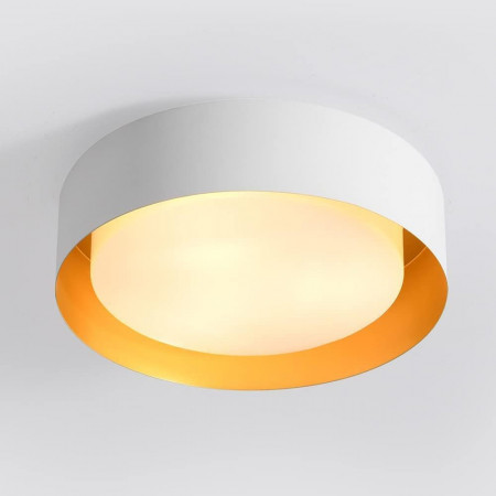 Plafoniera Qamra, metal/acril, alb/auriu, 4000K, 30 cm
