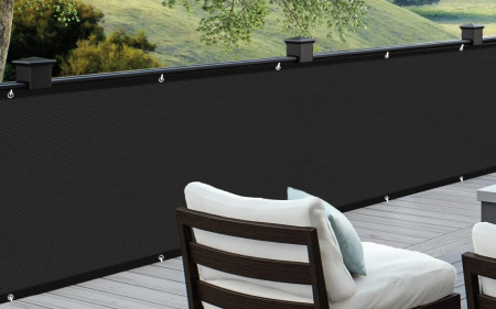 Prelata pentru balcon Cool Area, polietilena, negru, 90 x 600 cm