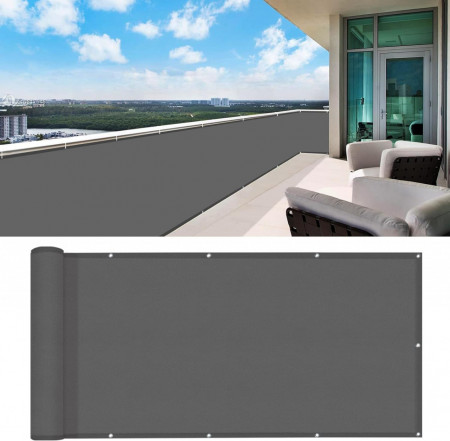 Prelata pentru balcon HENG FENG, polietilena, antracit, 75 x 500 cm