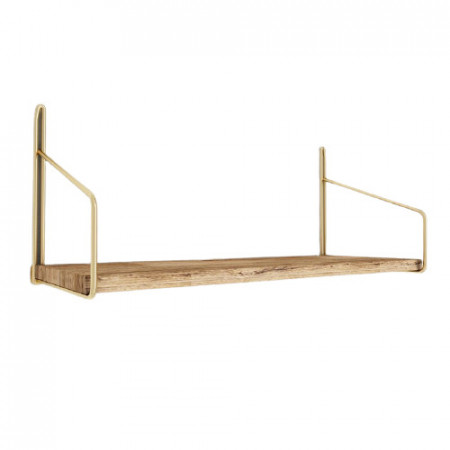 Raft Graceville, lemn masiv, maro/auriu, 45 x 16 x 16 cm