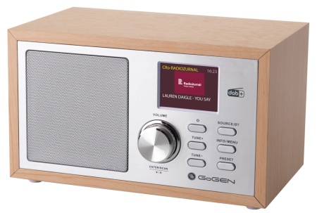 RESIGILAT - Radio GoGEN DAB 620 BTCS, 5W, DAB+/FM, Bluetooth, LCD color, ceas cu alarma, argintiu/maro
