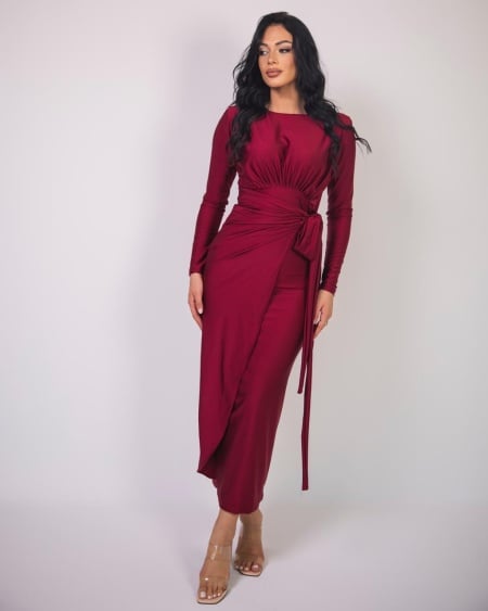 Rochie de seara Sophia, poliester, burgundy, marimea 36