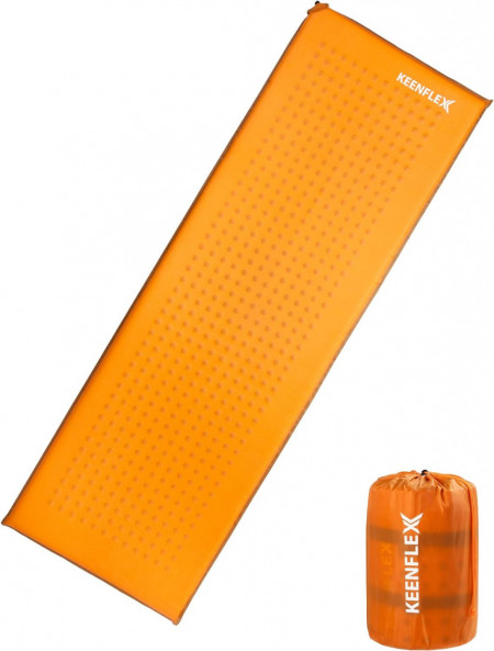 Saltea pentru camping KeenFlex, plastic, portocaliu, 195 x 64 x 4 cm