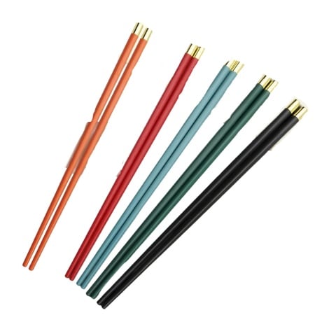 Set 5 perechi betisoare chinezesti Xinsheng, fibra de sticla/nailon, multicolor, 24 cm