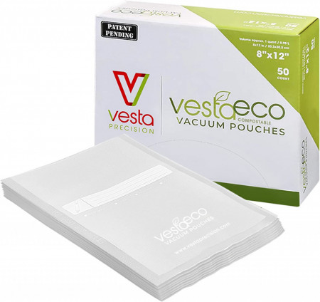 Set 50 de pungi pentru vidat VestaEco, plastic, transparent, 20 X 30 cm