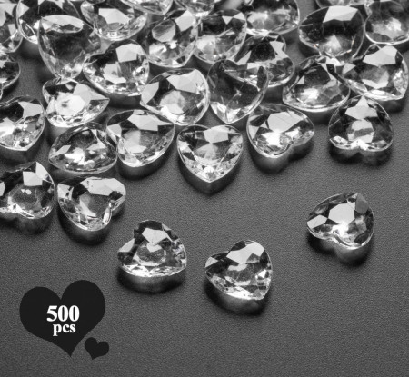 Set 500 inimioare Sweelov, acril, transparent, 12 mm
