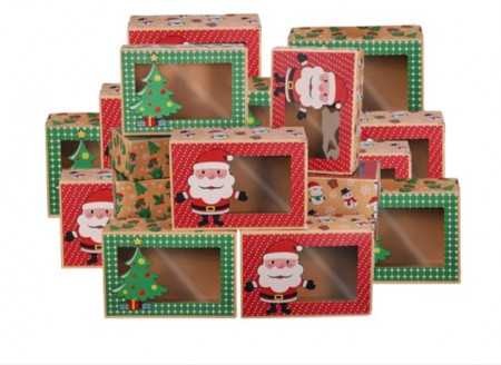 Set cutii de bomboane pentru Craciun Meishang, 21 piese, multicolor, hartie, 15 x 22 x 7 cm