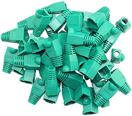 Set de 100 protectii pentru cablul Ethernet Uotyle, plastic, verde, 2,8 x 1,5 x 1,5 cm