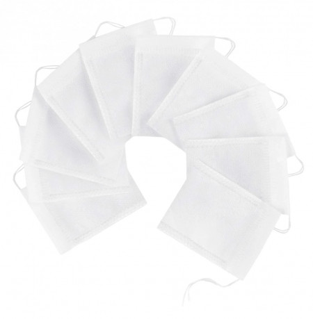 Set de 100 saculeti pentru ceai Ilauke, textil, alb, 9 x 7 cm