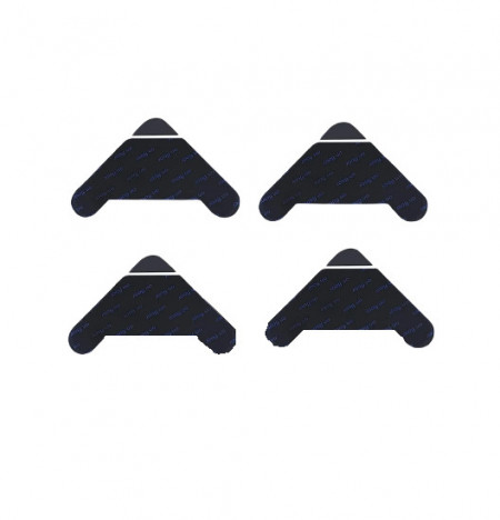 Set de 12 triunghiuri antiderapante pentru colturile covoarelor MIUTME, poliuretan, negru, 12 x 12 x 15 cm