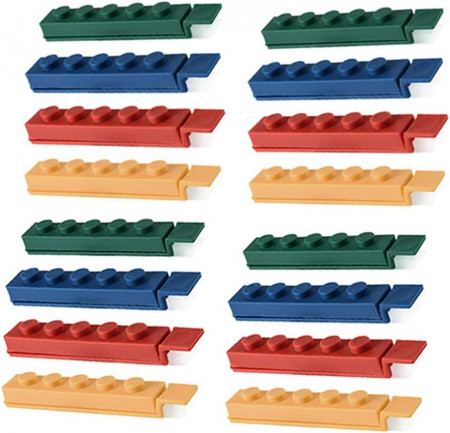 Set de 16 cleme pentru etansare Hoshen, plastic, multicolor, 12 x 1.8 cm