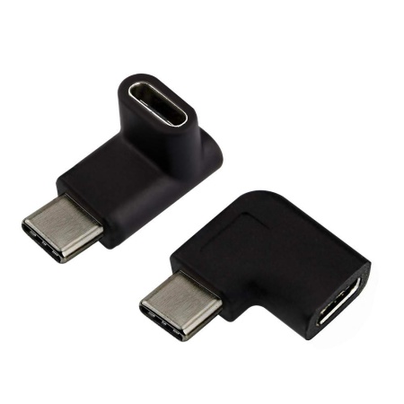 Set de 2 adaptoare USB C mama la USB C tata Oxsubor, metal/plastic, negru/argintiu