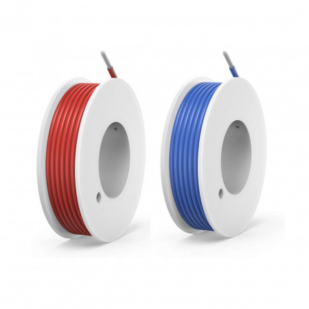Set de 2 bobine cu cablu electric NorthPada, rosu/albastru, cupru/silicon cositorit, 600 V, 7.5A , 2 X 4 m