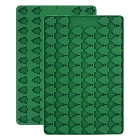 Set de 2 forme Honnesserry pentru bomboanele de Craciun, silicon, verde, 29.5 x 19.5 x 1.3 cm