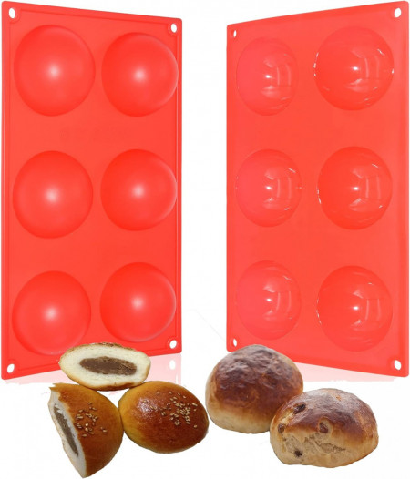 Set de 2 forme pentru prajituri Bangp, silicon, rosu, 29,5 x 17 x 3,5 cm