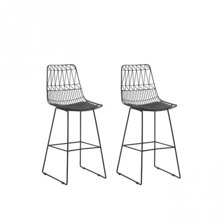 Set de 2 scaune de bar Crestline, metal, 114,5 x 48 x 57 cm - Img 1