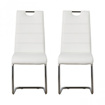 Set de 2 scaune Herbert, argintii/albe, 98 x 43 x 59 cm - Img 1