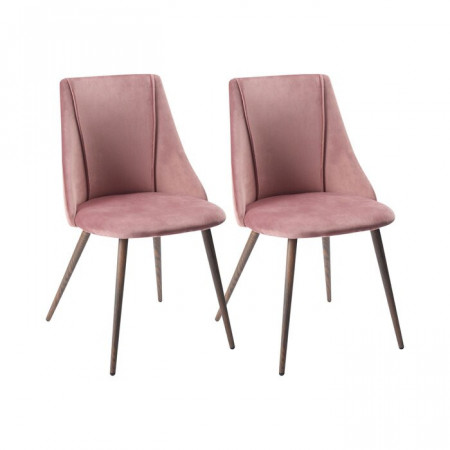 Set de 2 scaune Tyrell, metal, roz, 83 x 45 x 52 cm - Img 1