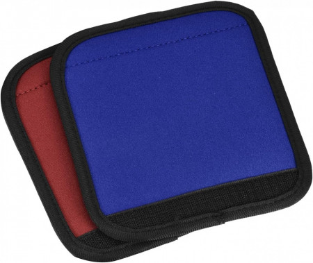 Set de 2 suporturi pentru manere genti/valize Sourcing map, EVA, rosu/albastru, 14.5 x 15.5 cm