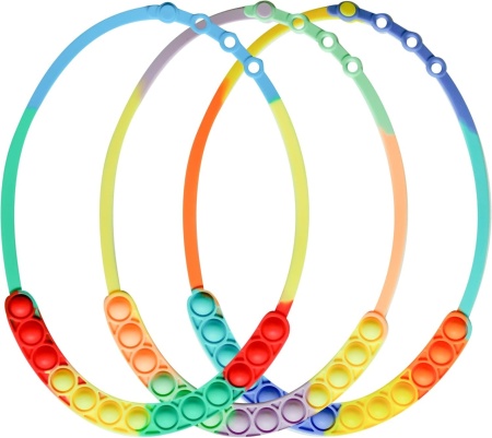 Set de 3 coliere pop it pentru copii Tilcare, silicon, multicolor
