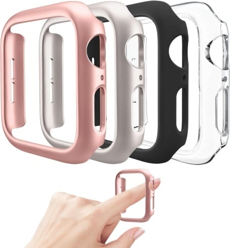 Set de 4 carcase de schimb pentru Apple Watch Mugust, plastic, multicolor, 42 mm