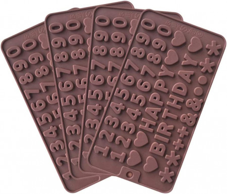 Set de 4 forme pentru prajituri XINYIND din silicon, maro, 21x11.5 cm - Img 1
