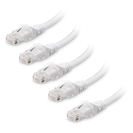 Set de 5 cabluri Ethernet Cat6 Cable Matters, metal/PVC/plastic, alb, 30 cm