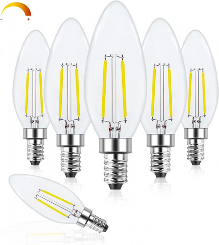 Set de 6 becuri BOOHENKA, LED, E14, 4W