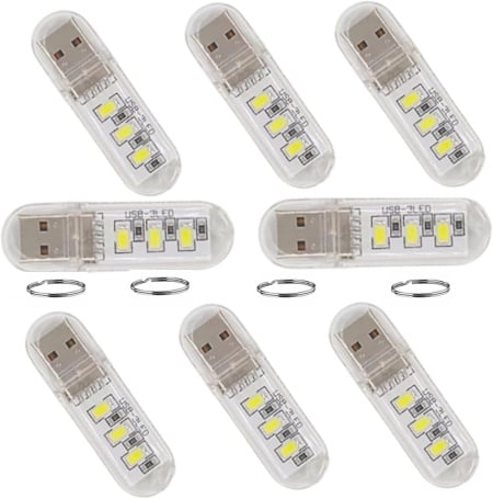 Set de 8 becuri LED Dylymx, USB, metal/plastic, 5,9 x 1,8 cm, 1,5W