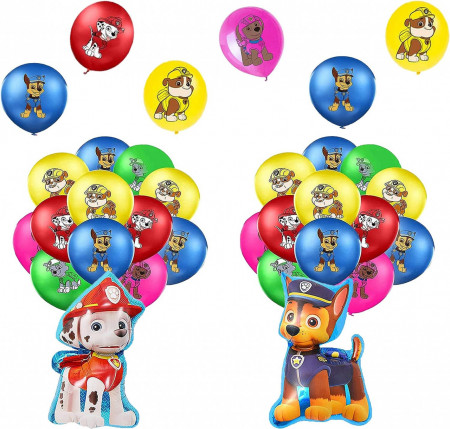 Set de baloane Paw Patrol Smileh, folie/latex, multicolor, 22 piese - Img 1