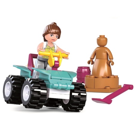 Set de constructie, Sluban, ABS, 54 piese, Multicolor, 6 ani+