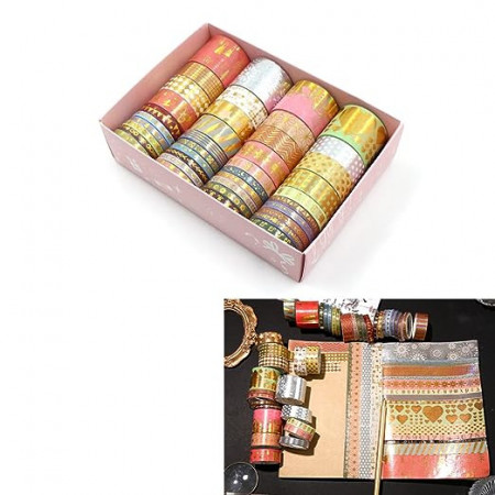 Set de cutie cu 40 role decorative Mimzemamz, hartie, multicolor, 11,5 x 6,2 cm - Img 1