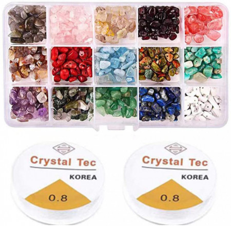 Set de margele pentru bijuterii Loscrew, cristal, multicolor
