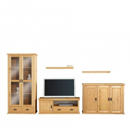 Set de mobilier pentru living Marilee Home Affaire, lemn masiv, natur, 5 piese - Img 1