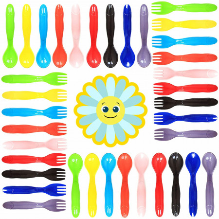 Set de tacamuri pentru copii Youngever, plastic, multicolor, 27 piese - Img 1