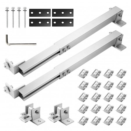 Set suport cu accesorii de montare pentru panoul solar Steeiro, aluminiu, argintiu/negru