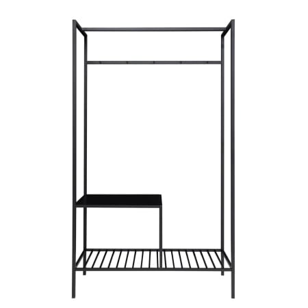 Stand pentru haine Vapi, metal/PAL, negru, 101 x 170 x 38 cm