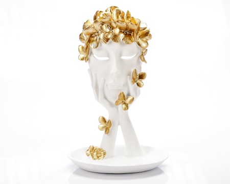 Statueta "Crown White" din rasina