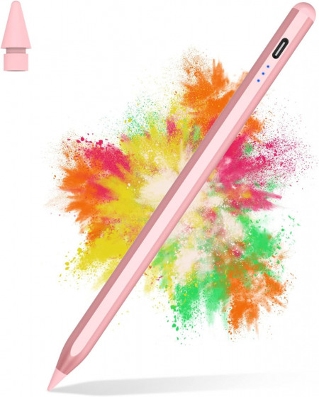 Stilou pentru iPad Jshru, aliaj de aluminiu, roz, 16,5 cm