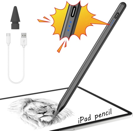 Stilou pentru iPad Jshru, aluminiu, negru, 165,5 x 9 mm