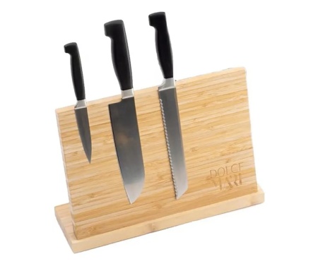 Suport magnetic pentru cutite, Dolce Mare, doua fete din bambus, XXL, 35 x 25x11 cm, Resigilat, Grad A