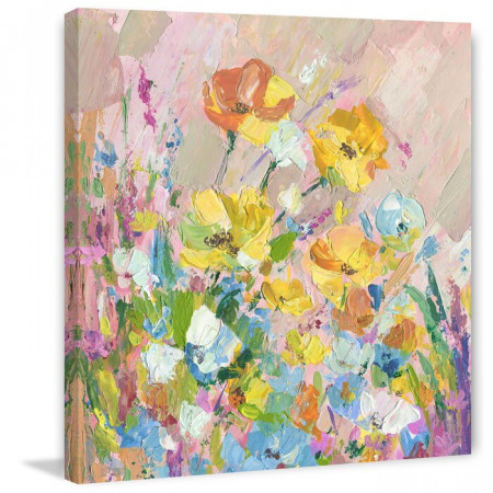 Tablou „Narcise galbene”, panza, 45 x 45 x 3,81 cm - Img 1