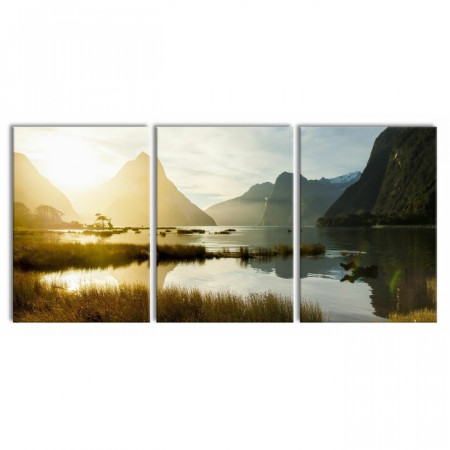 Tablou „Noua Zeelandă”, 3 piese, 100 x 210 cm - Img 1