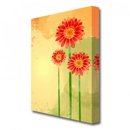 Tablou canvas &#039;Trio of Daisies Flowers&#039; 101.6 cm Inaltime x 66 cm Latime - Img 1
